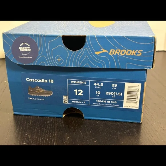 Brooks Cascadia 18 Trail Running Shoes Sneakers Ebony/Lavender/Copper Womans 12
